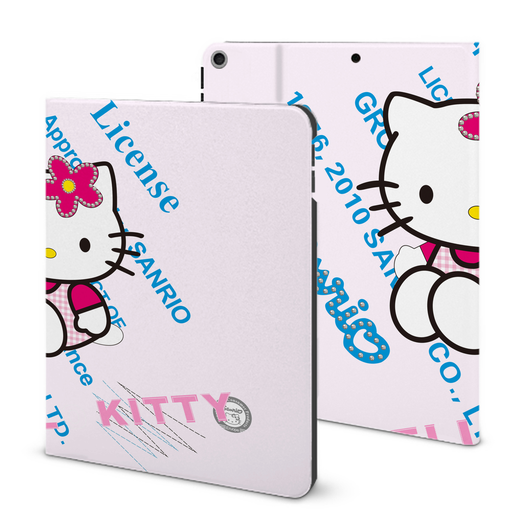 （画像用） Hello Kitty ハローキティ IPad ケース ブック型 PUレザー TPU 耐衝撃 軽量 薄型 ペン収納なし 全面保護 IPad 各モデル対応